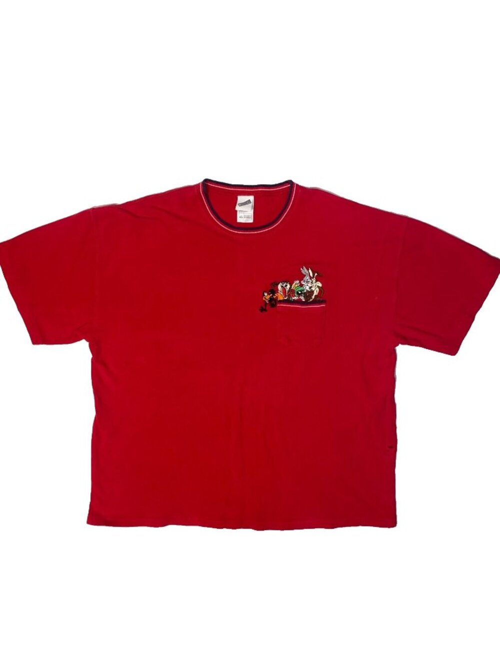 Warner Bros Studio Store Looney Tunes Bugs Bunny Daffy Duck Red Pocket Tee 3XL